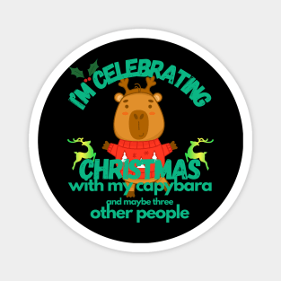 Celebrating Christmas With My Capybara 2 Magnet